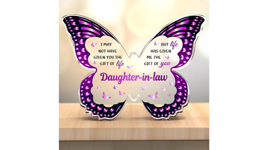 butterfly shaped gift plaque