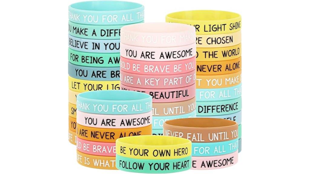 64 motivational silicone bracelets