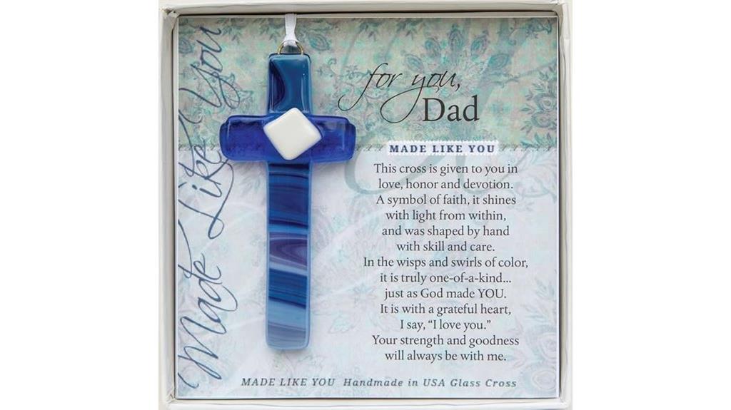 glass cross dad gift