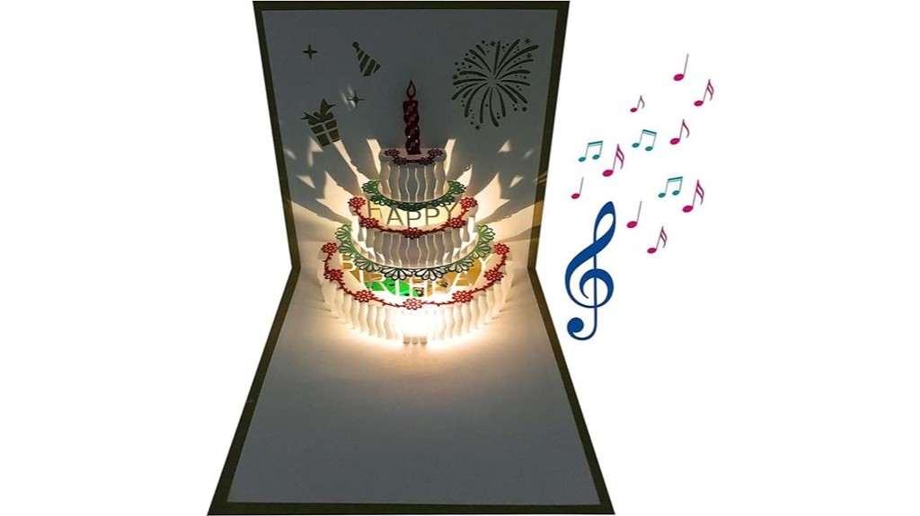 illuminated musical birthday card