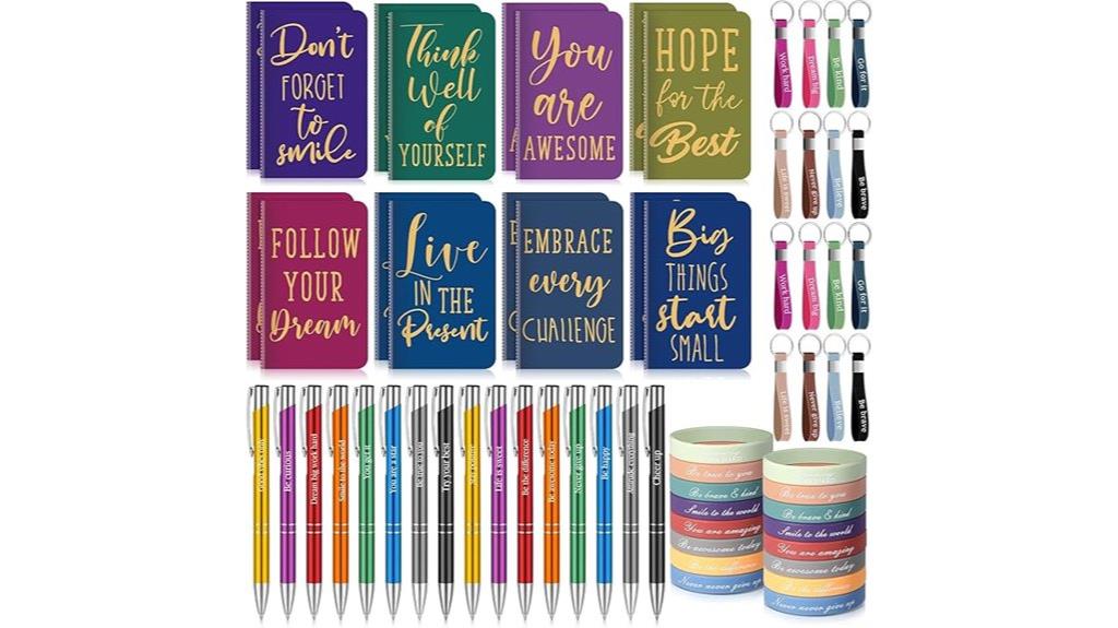 inspirational notebooks pens wristbands