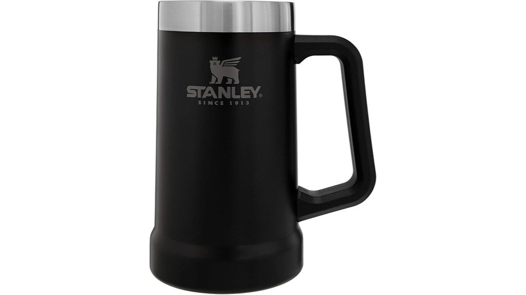 large stainless steel stein