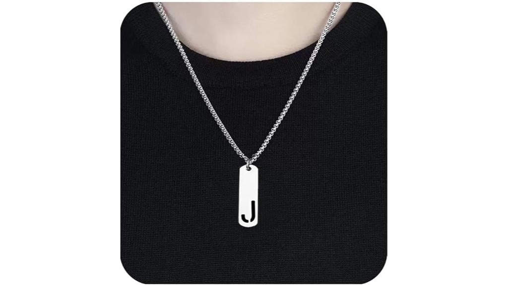 men s silver initial necklaces