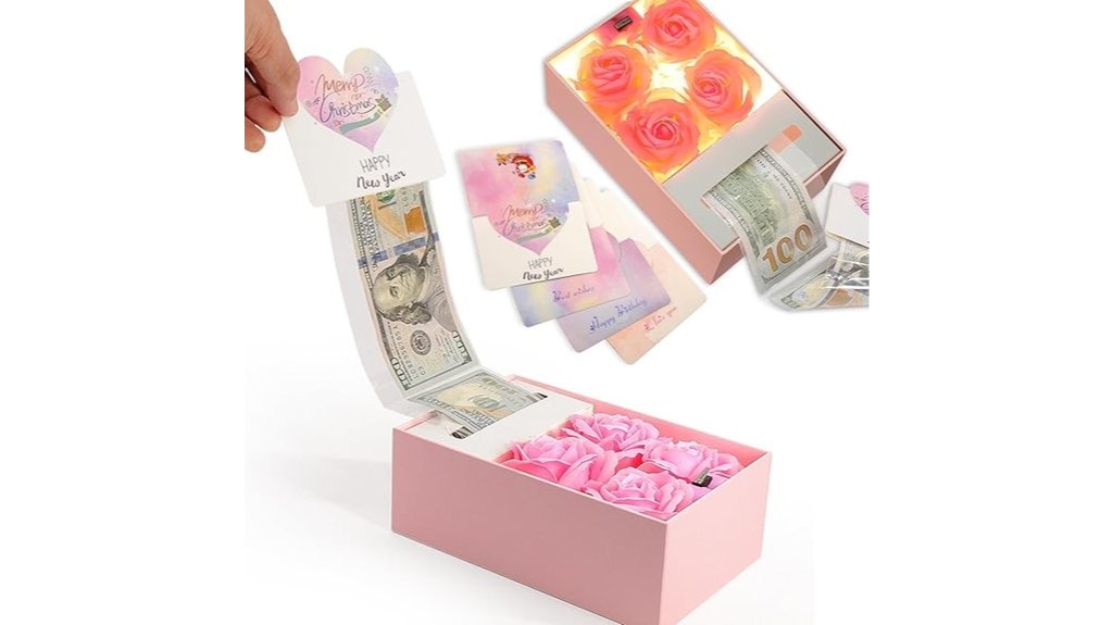 pink cash gift box