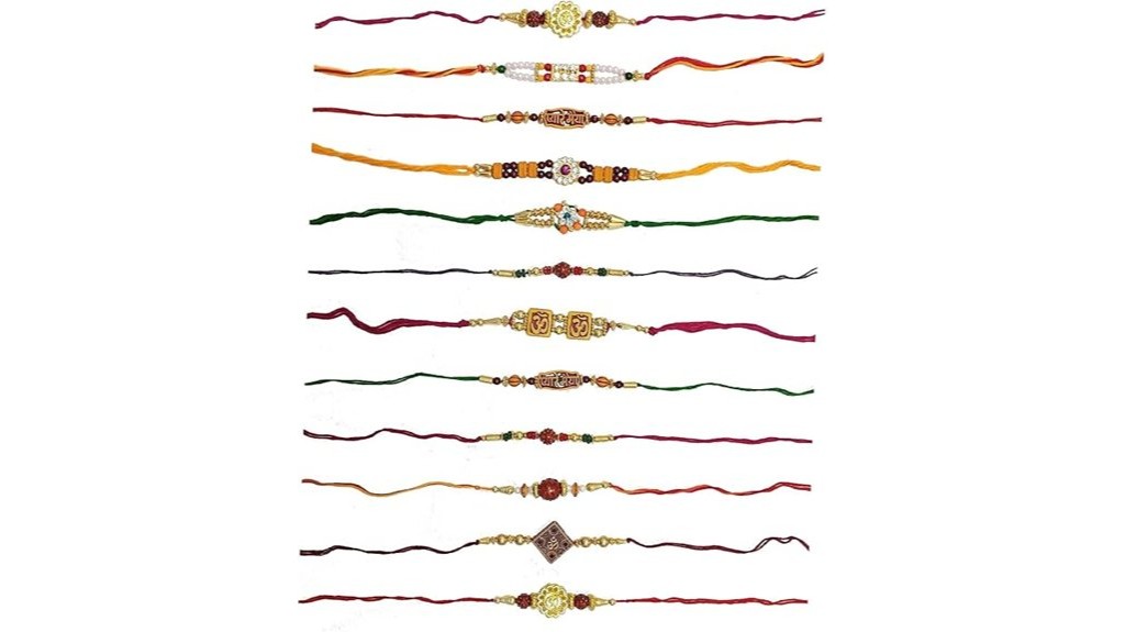 twelve decorative rakhi stones