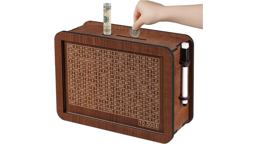 wooden coin savings box